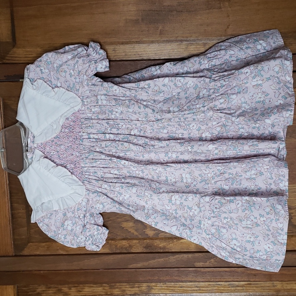Polly Flinders Vintage Smocked Floral Dress Sz 4